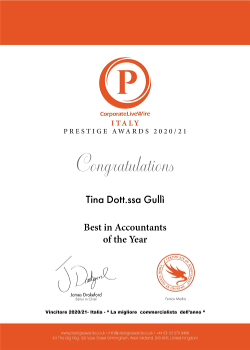 Click per vedere il certificato prestige Awards